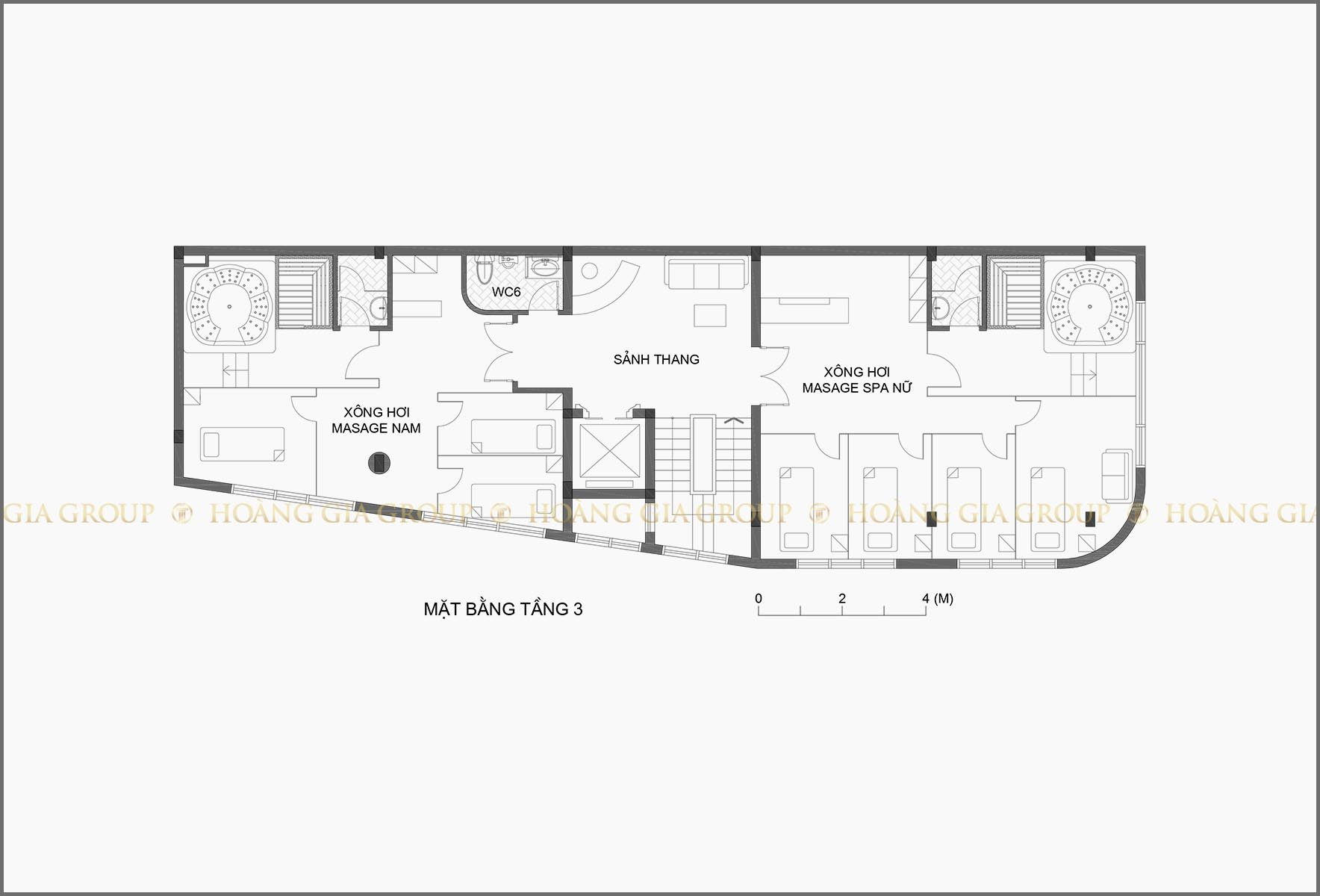 10ks01, Mặt bằng tầng 3: xông hơi, masage nam – nữ.