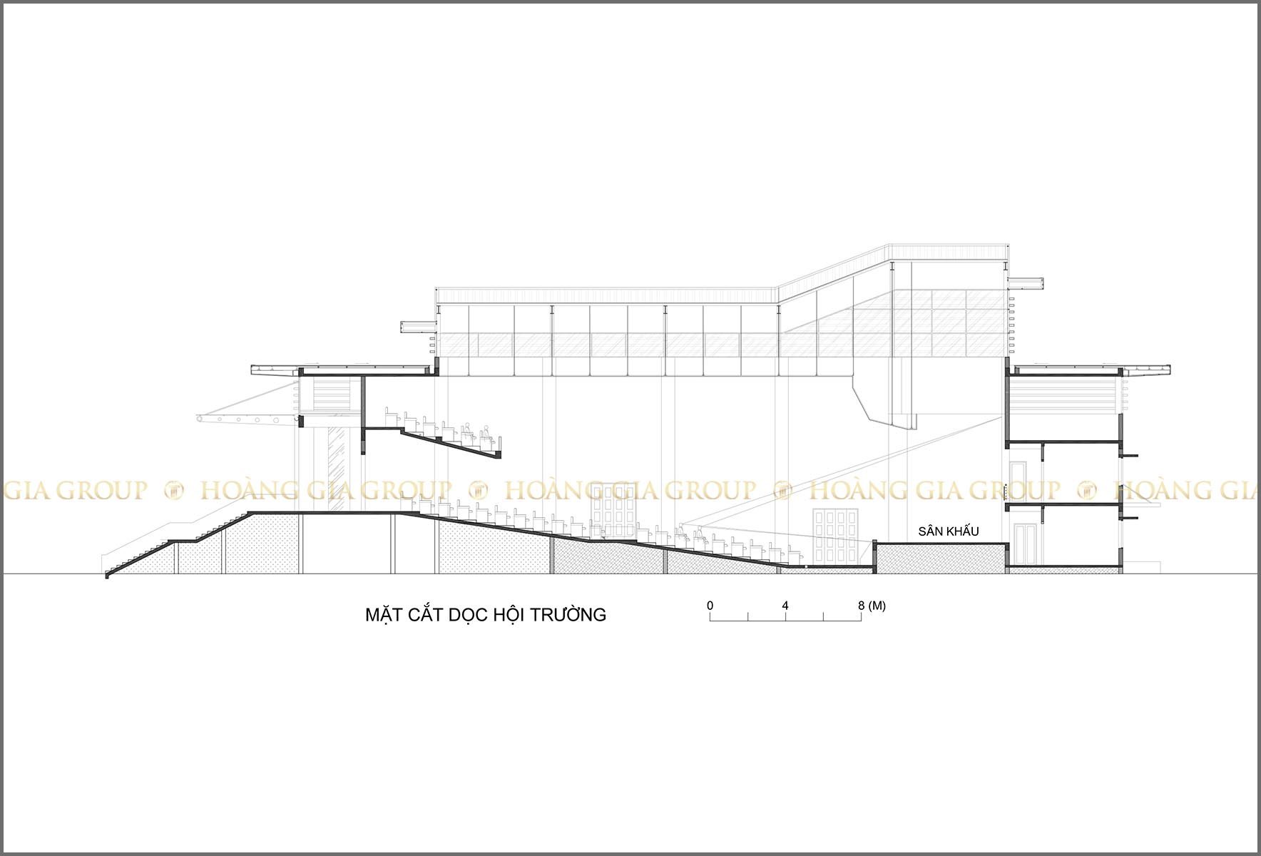 11ht01, mặt cắt dọc hội trường.