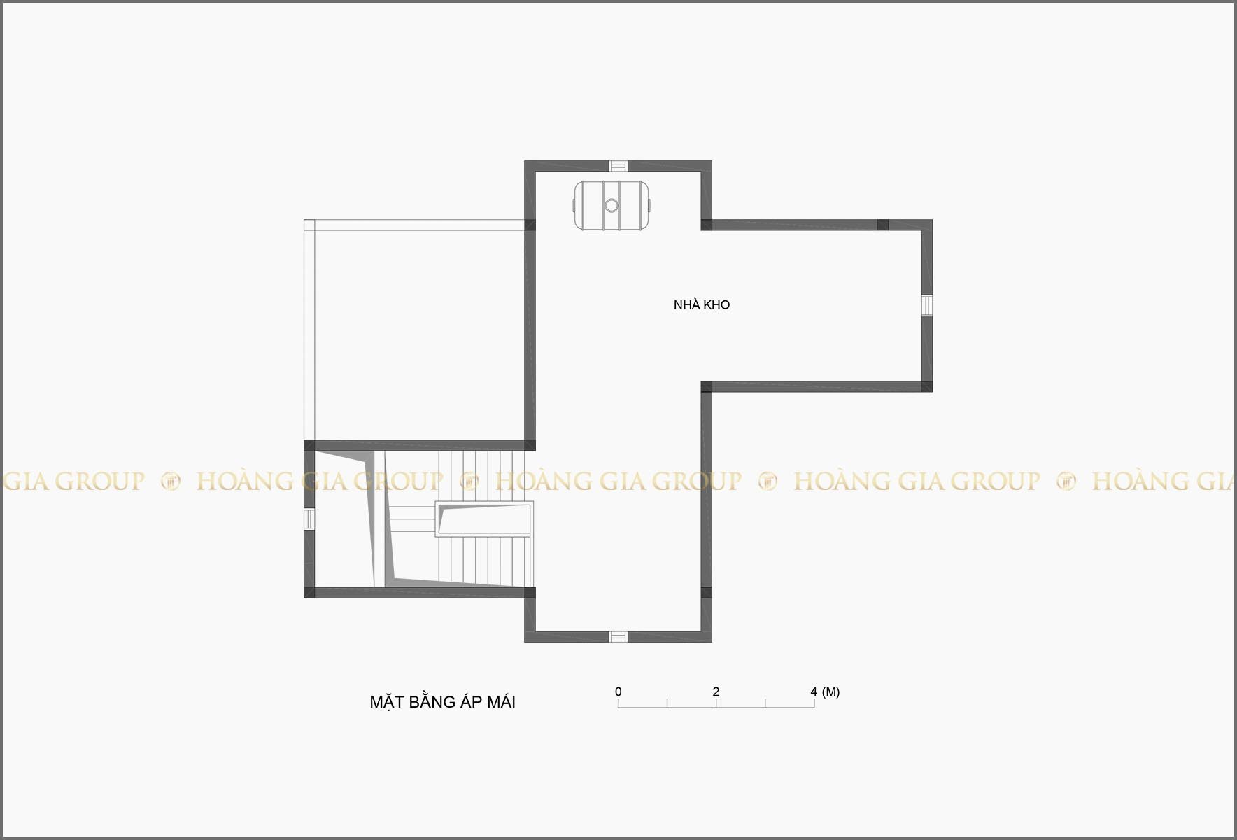 13bt01, Mặt bằng tầng áp mái – nhà kho.