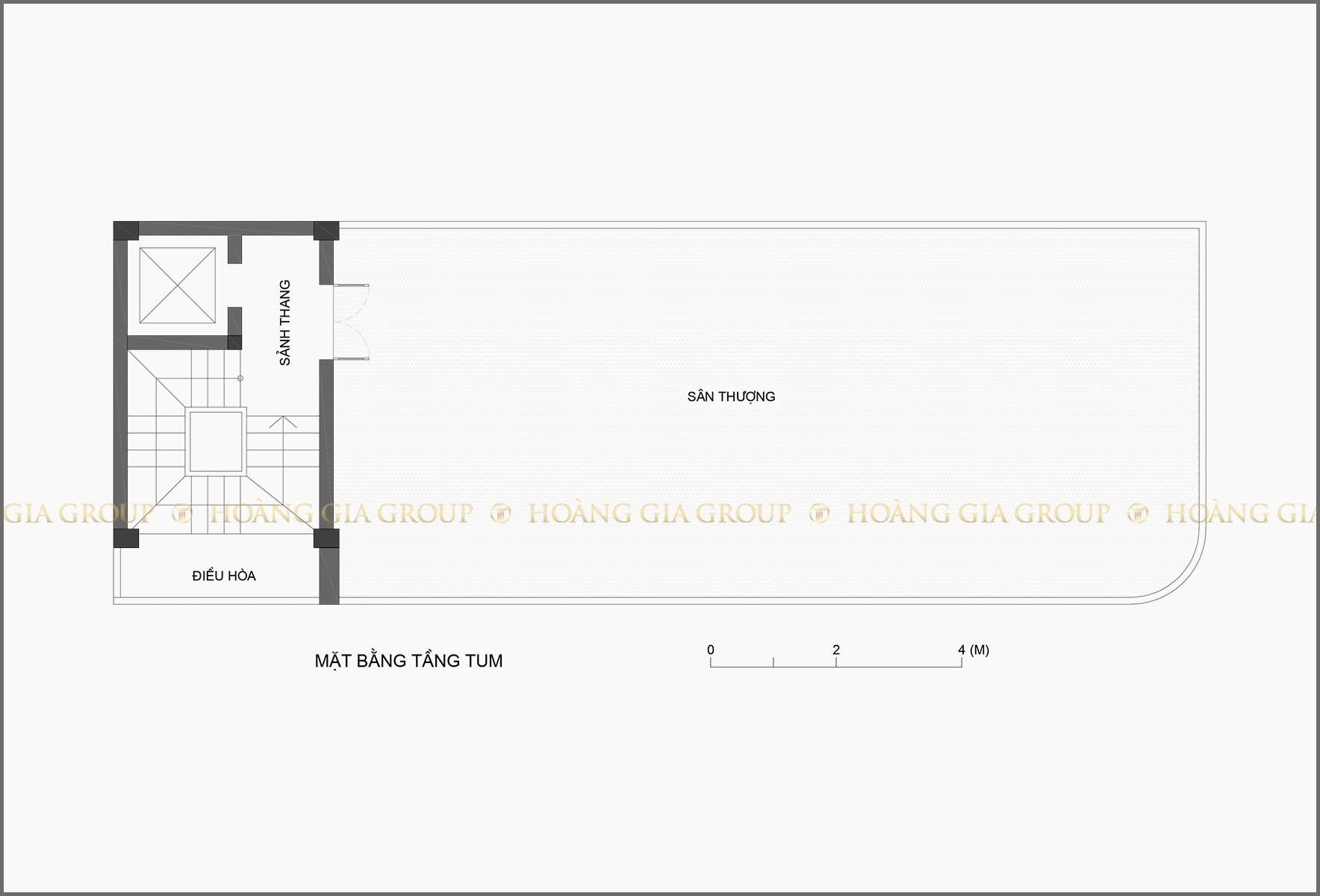 13vp02, Mặt bằng tầng tum, sân thượng.