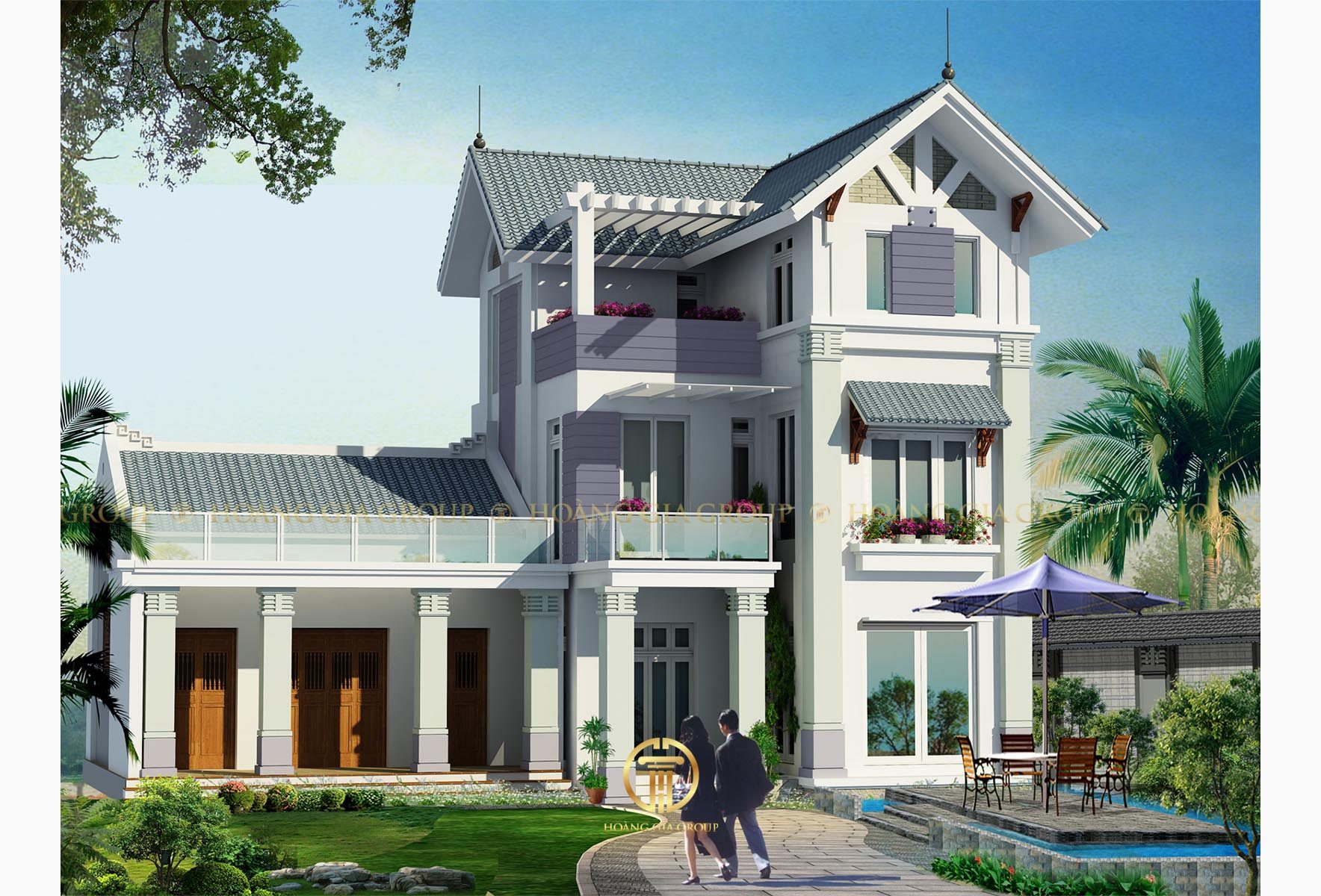 14bt07-1, biệt thự 3 tầng, 168m2, kết hợp nhà thờ.