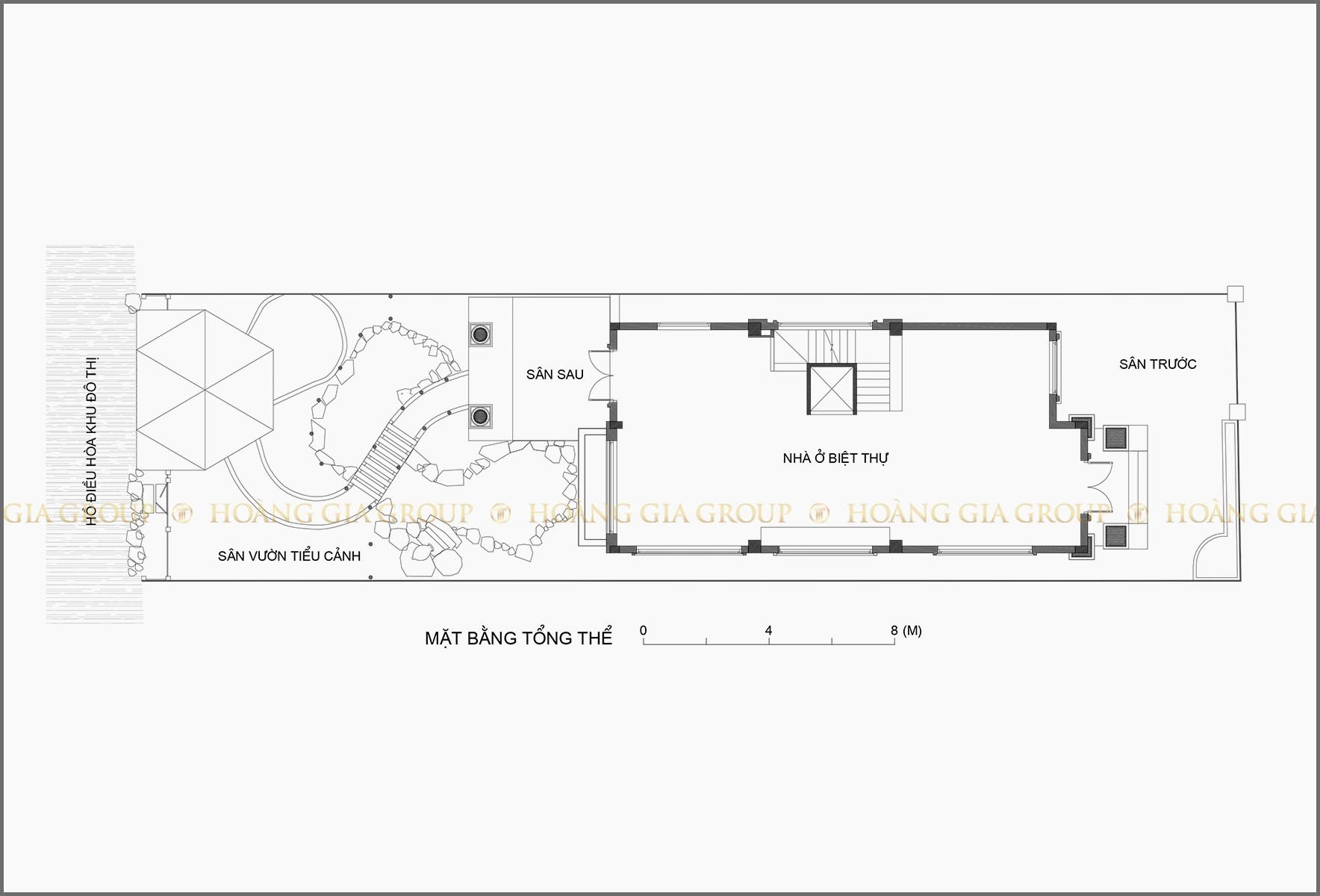 18bt09-1, Mặt bằng tổng thể – biệt thự và sân vườn.