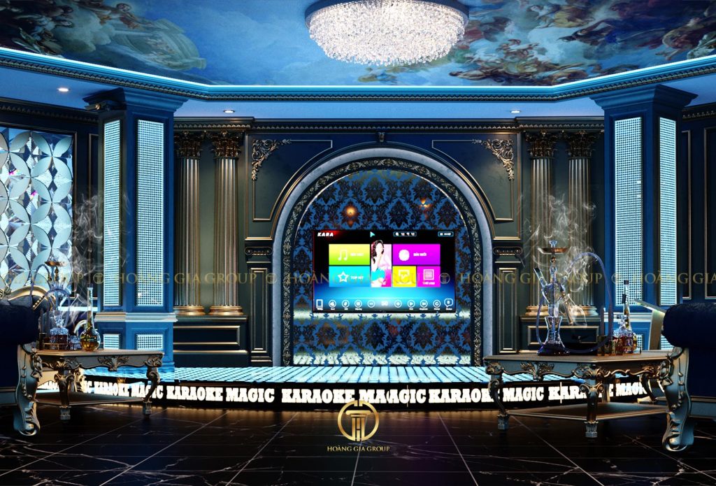 18nh02-2, Thiết kế phòng hát karaoke phong cách tân cổ điển.