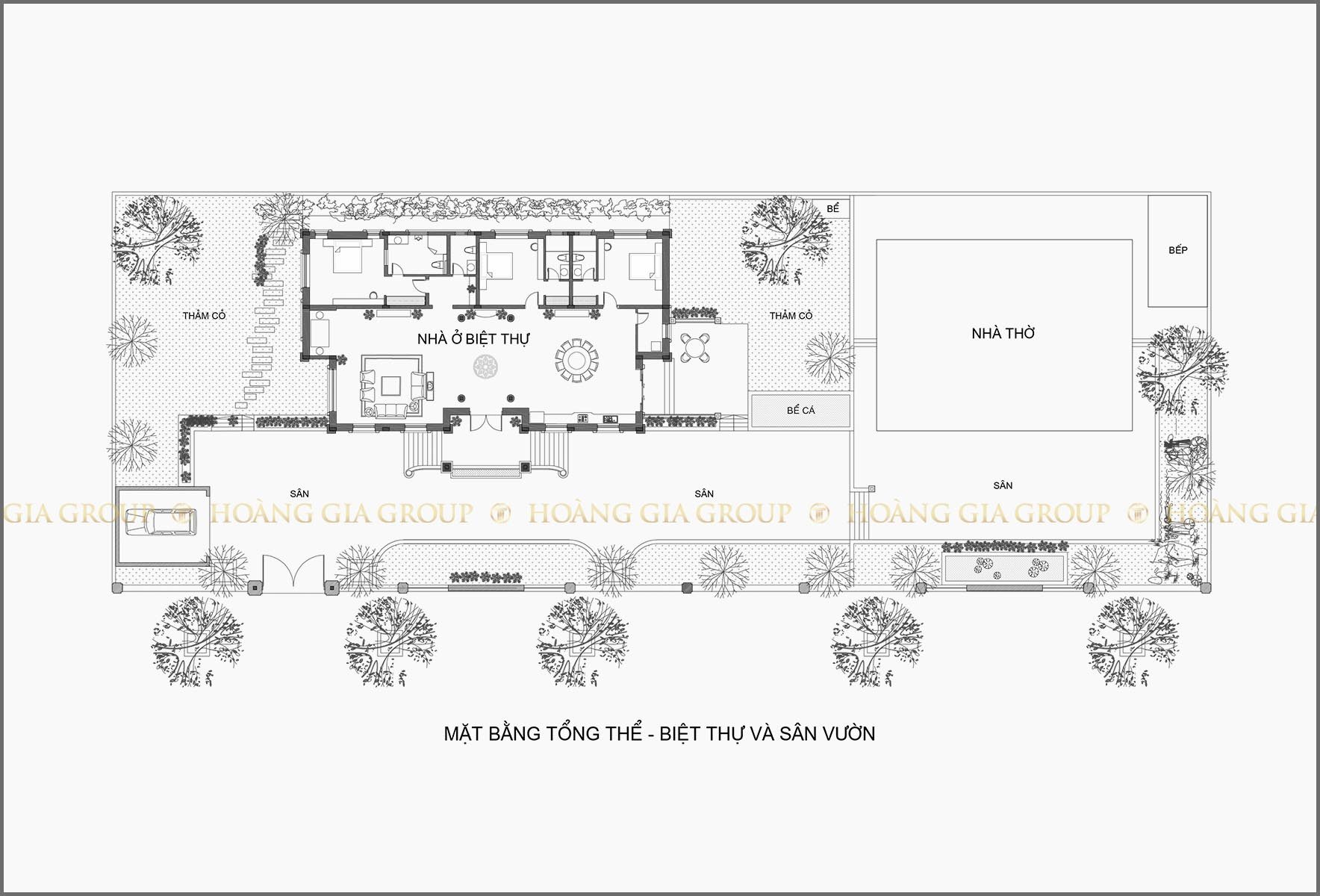 19bt09-1, Mặt bằng tổng thể – nhà ở biệt thự kết hợp nhà thờ.