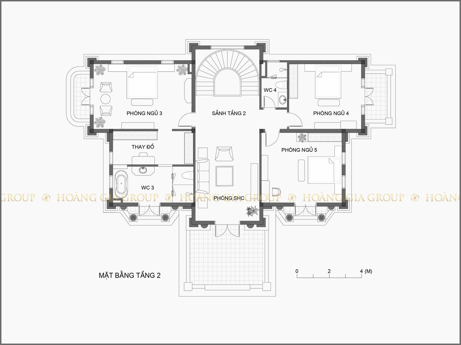 20bt11, Mặt bằng tầng 2 – phòng ngủ 3,4,5.