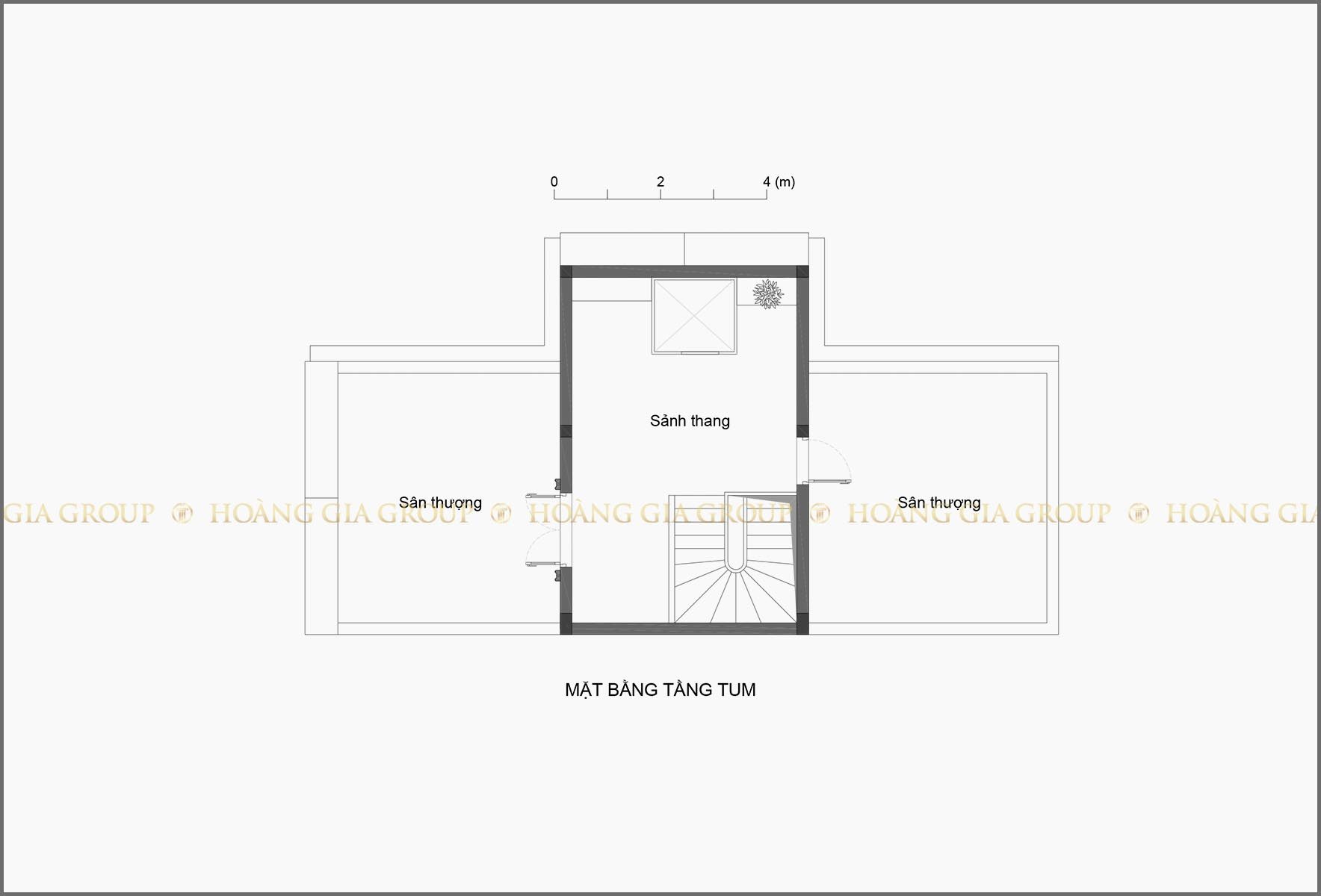 22np02, Mặt bằng tầng tum và sân thượng.